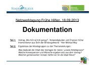 Dokumentation Netzwerktagung Frühe Hilfen 2013 - in Kleve