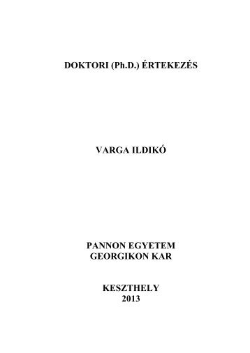 A fehér fagyöngy (Viscum album) - University of Pannonia