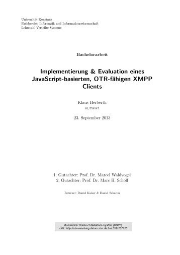 Implementierung & Evaluation eines JavaScript-basierten ... - KOPS