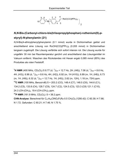 Synthese und Reaktionen von metallorganischen π-Systemen - KOPS