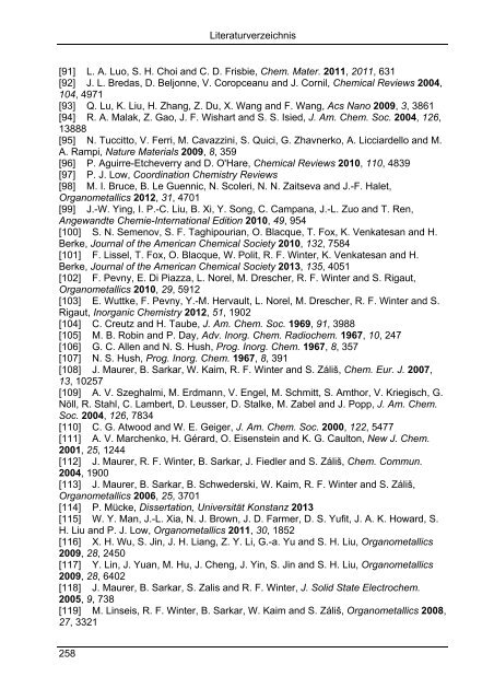 Synthese und Reaktionen von metallorganischen π-Systemen - KOPS