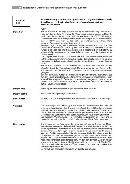 Gesundheitsbericht 2013 - 5. Basisbericht - Kreis Euskirchen