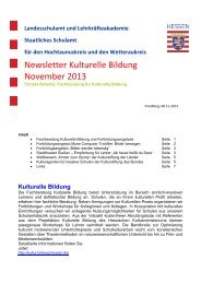 Newsletter Kulturelle Bildung Nov 2013 - Kultur + Bildung Hessen