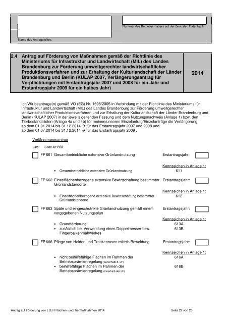 Antrag auf Förderung von ELER Flächen- und ... - LELF