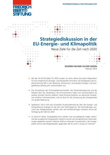 Strategiediskussion in der EU-Energie- und Klimapolitik : neue Ziele ...