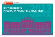 Kulturmagazin Programm auguSt BiS noVEmBEr - Braunschweig