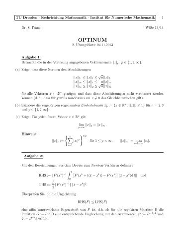 OPTINUM - Fachrichtung Mathematik