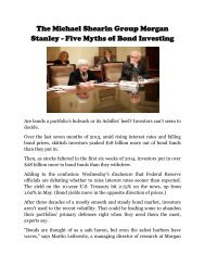 The Michael Shearin Group Morgan Stanley - Five Myths of Bond Investing 