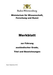 Merkblatt - Ministerium für Wissenschaft, Forschung und Kunst Baden