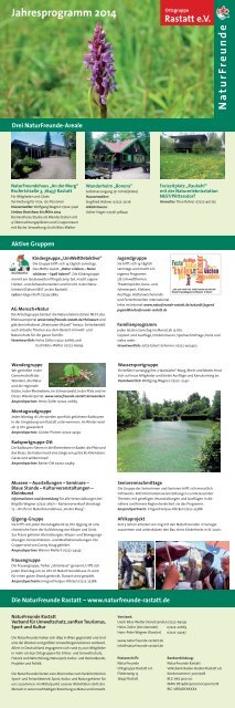 Jahresprogramm 2014 Na turF reunde - NaturFreunde Rastatt