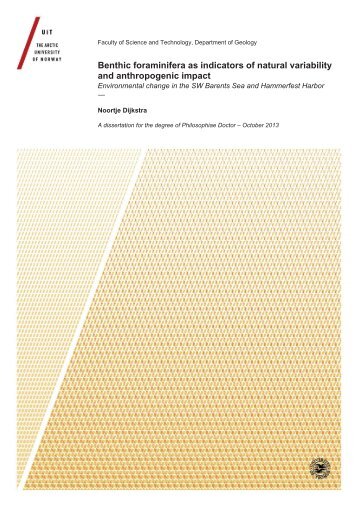 Benthic foraminifera as indicators of natural variability and ... - Munin