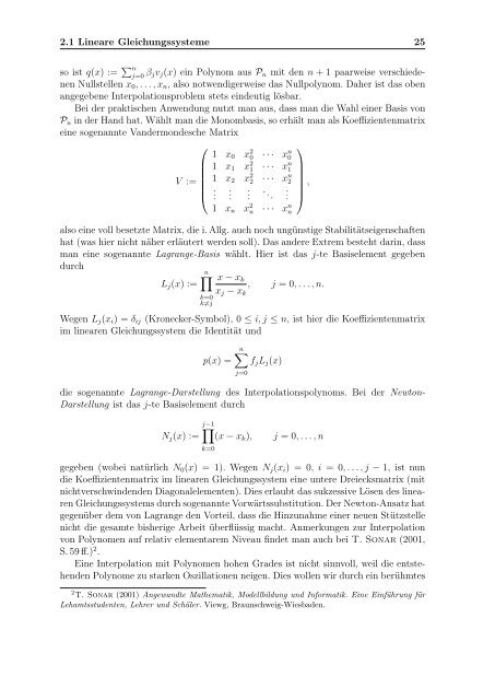 Kapitel 2 Lineare und nichtlineare Gleichungen - Institut für ...