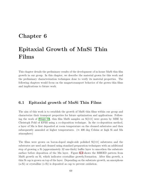 As and Epitaxial-Growth MnSi Thin Films - OPUS Würzburg