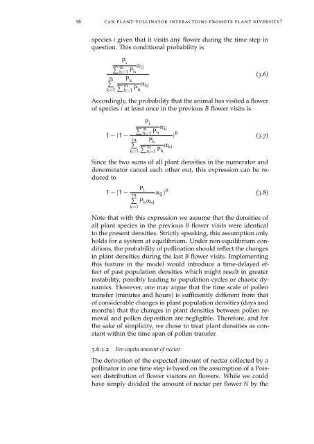 Linking Specialisation and Stability of Plant ... - OPUS Würzburg