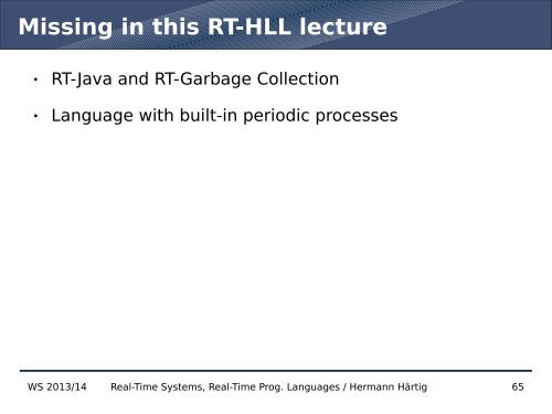 Real-Time Programming Languages - Operating Systems