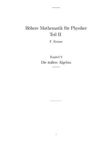 Höhere Mathematik für Physiker Teil II