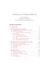 Einführung in die Quantenfeldtheorie - Institut für Theoretische Physik