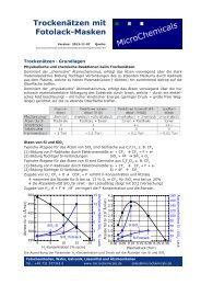 Trockenätzen mit Fotolack-Masken - MicroChemicals GmbH