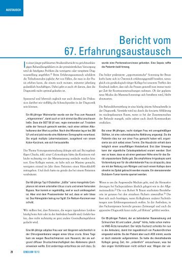 Bericht vom 67. Erfahrungsaustausch - Ärztekammer Niederösterreich