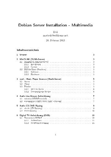 Debian Server Installation - Multimedia (Aufbauend auf die Basis ...