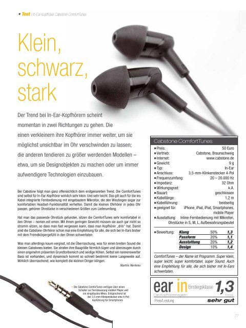 Ear IN Das Kopfhörermagazin - Januar/Februar 2014