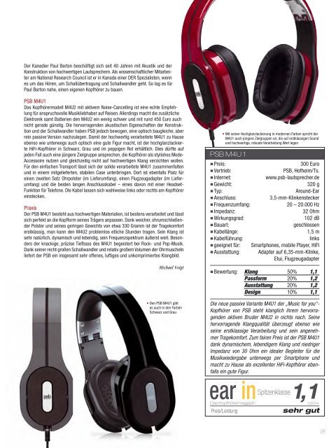 Ear IN Das Kopfhörermagazin - Januar/Februar 2014