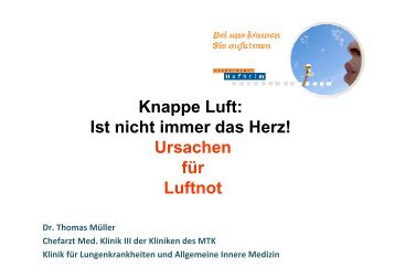 Knappe Luft: Ist nicht immer das Herz! Ursachen für Luftnot