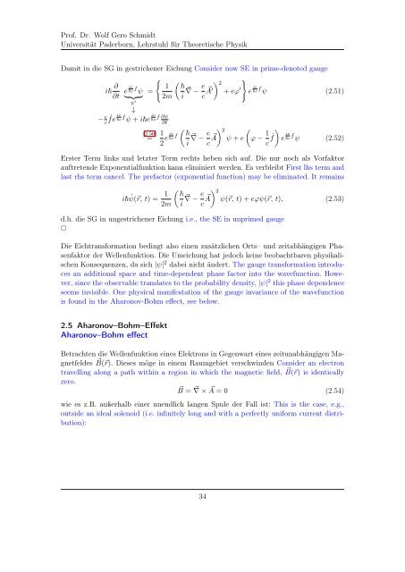 Skript / lecture notes - Universität Paderborn