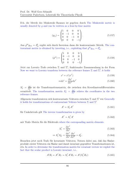 Skript / lecture notes - Universität Paderborn