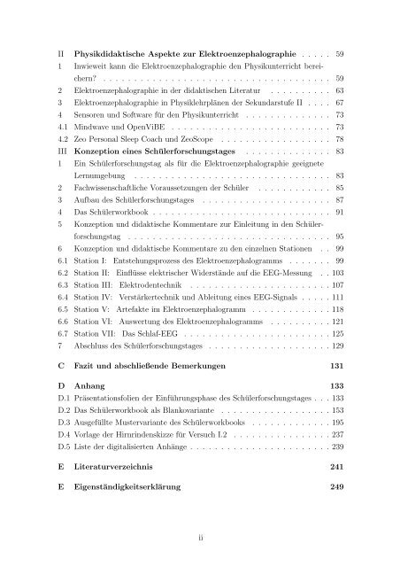 Physik der Elektroenzephalographie - Fakultät für Physik und ...