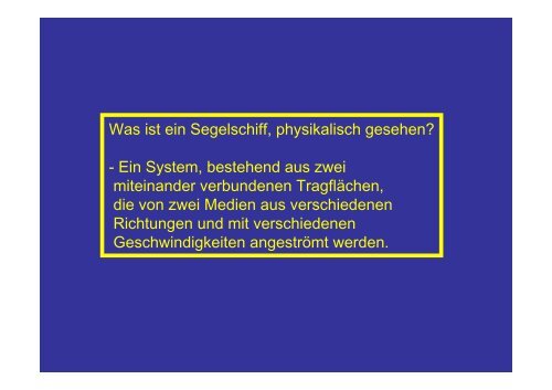 Wie Segeln (wirklich) funktioniert - Universität Wien