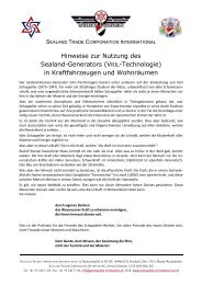 Hinweise zur Nutzung des Sealand-Generators - Principality of ...