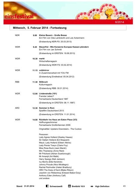 Programmwoche 6/2014 - ARD.de