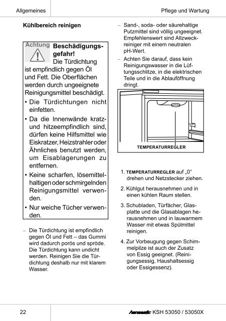 Kühl-Gefrier-Kombination hanseatic Eco-Line KSH 53050 / 53050X ...