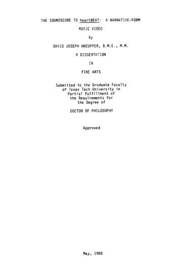 THE SOUNDSCORE TO heartBEAT: A NARRATIVE-FORM MUSIC ...