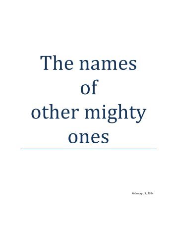 The names of other mighty ones