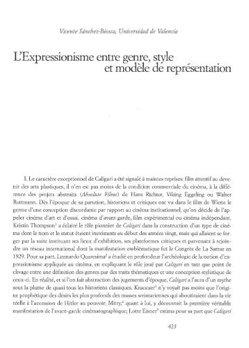 L'Expressionisme entre genre, scyle et modèle de ... - Roderic