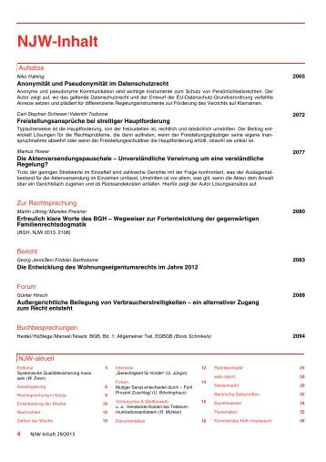 NJW-Inhalt