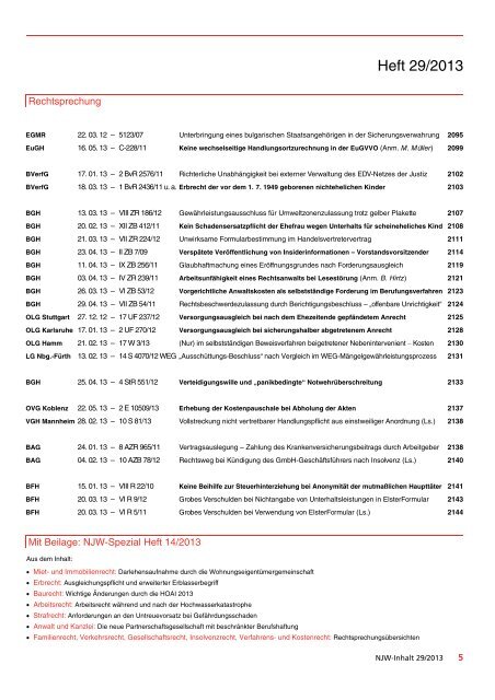 NJW-Inhalt