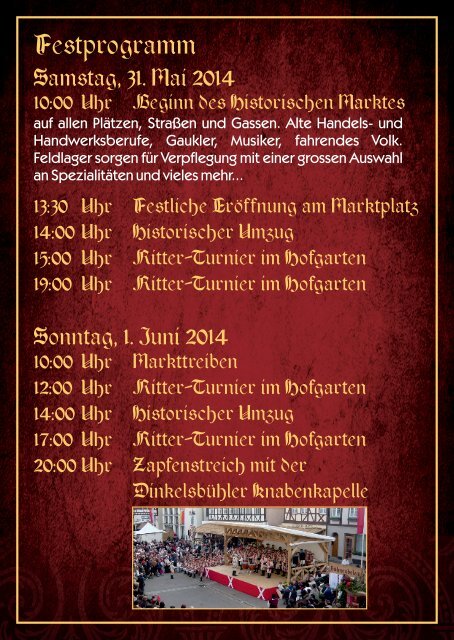 Programmheft Historischer Markt Oettingen 2014