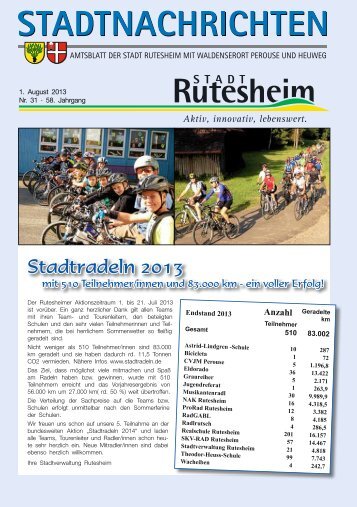 Ausgabe Nr. 31 vom 01. August 2013, Teil I - Rutesheim