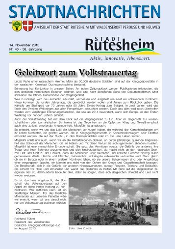 Ausgabe Nr. 46 vom 14. November 2013, Teil I - Rutesheim