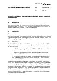 Regierungsratsbeschluss - Solothurnische Regierungsratsbeschlüsse