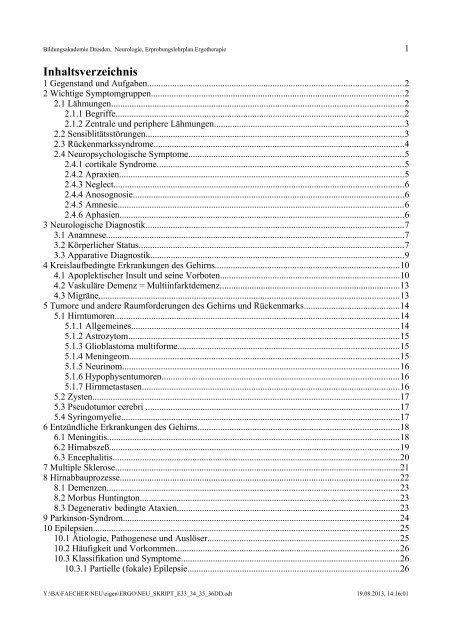 Neurologie NEU - skriptseite.de