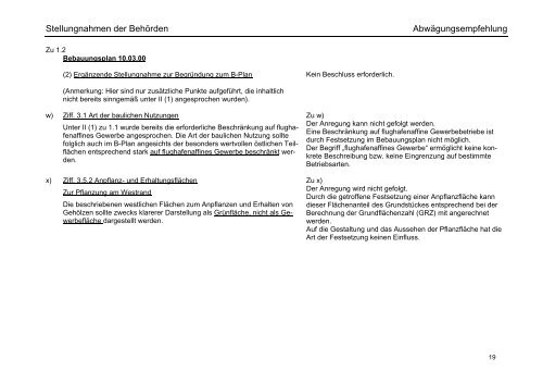 Umweltbezogene Stellungnahmen ... - Stadtentwicklung
