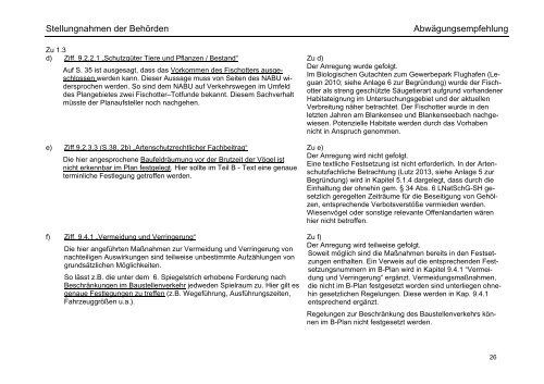 Umweltbezogene Stellungnahmen ... - Stadtentwicklung