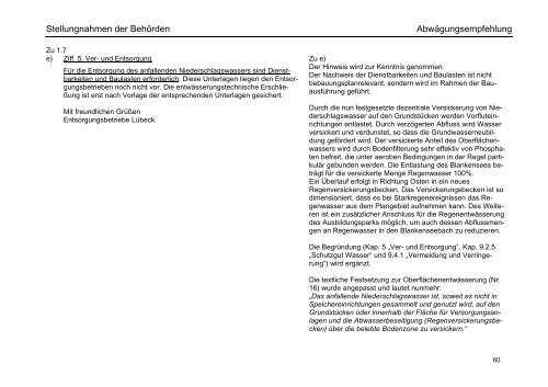 Umweltbezogene Stellungnahmen ... - Stadtentwicklung