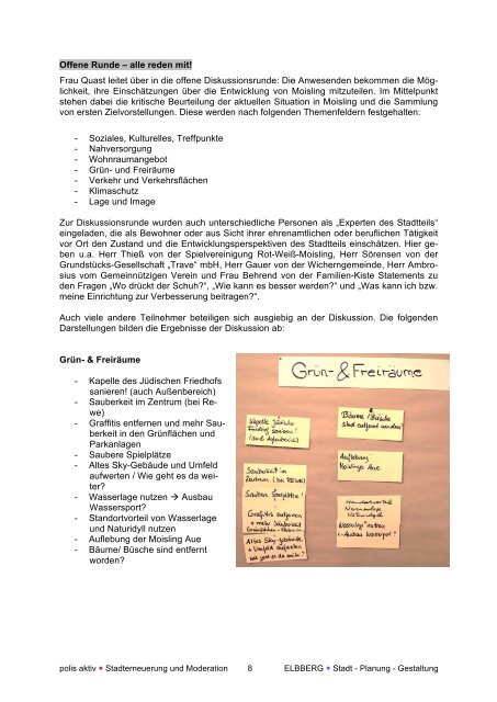 Dokumentation Auftaktveranstaltung (PDF) - Stadtentwicklung