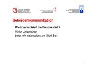 Referat von Walter Langenegger, Leiter Informationsdienst der Stadt ...