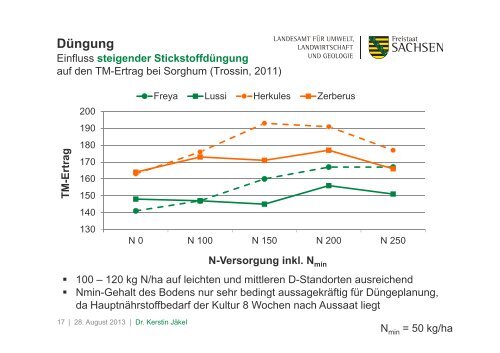 Anbauvergleich: Mais und Sorghum - Landwirtschaft in Sachsen